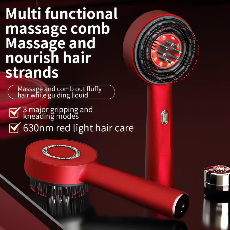 Electric Vibration Massage Comb Portable Hair Follicle Comb Scalp Oil Liquid Applicator Head Massager Hair Growth anti Loss Care