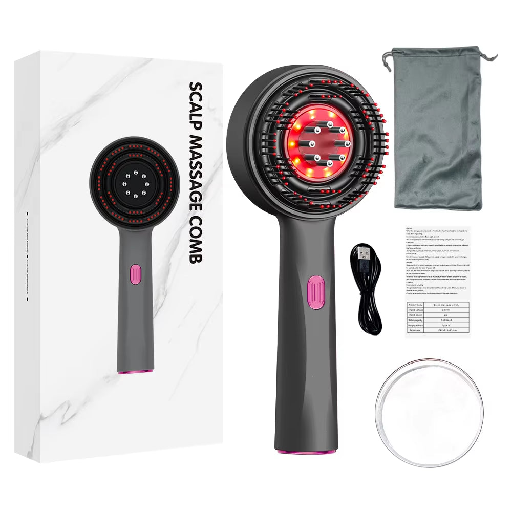 Electric Vibration Massage Comb Portable Hair Follicle Comb Scalp Oil Liquid Applicator Head Massager Hair Growth anti Loss Care