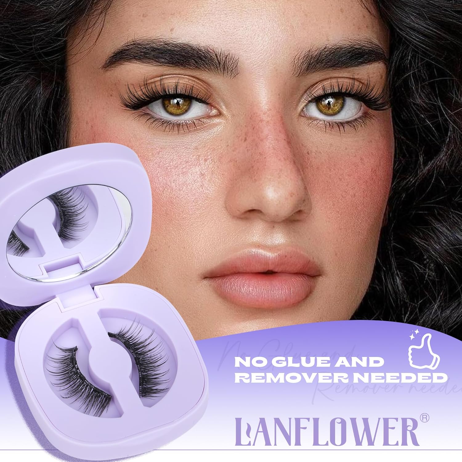 Magnetic Eyelashes Kit with Applicator – Reusable, No Glue Needed, Cat Eye Natural Look, Easy to Wear and Remove