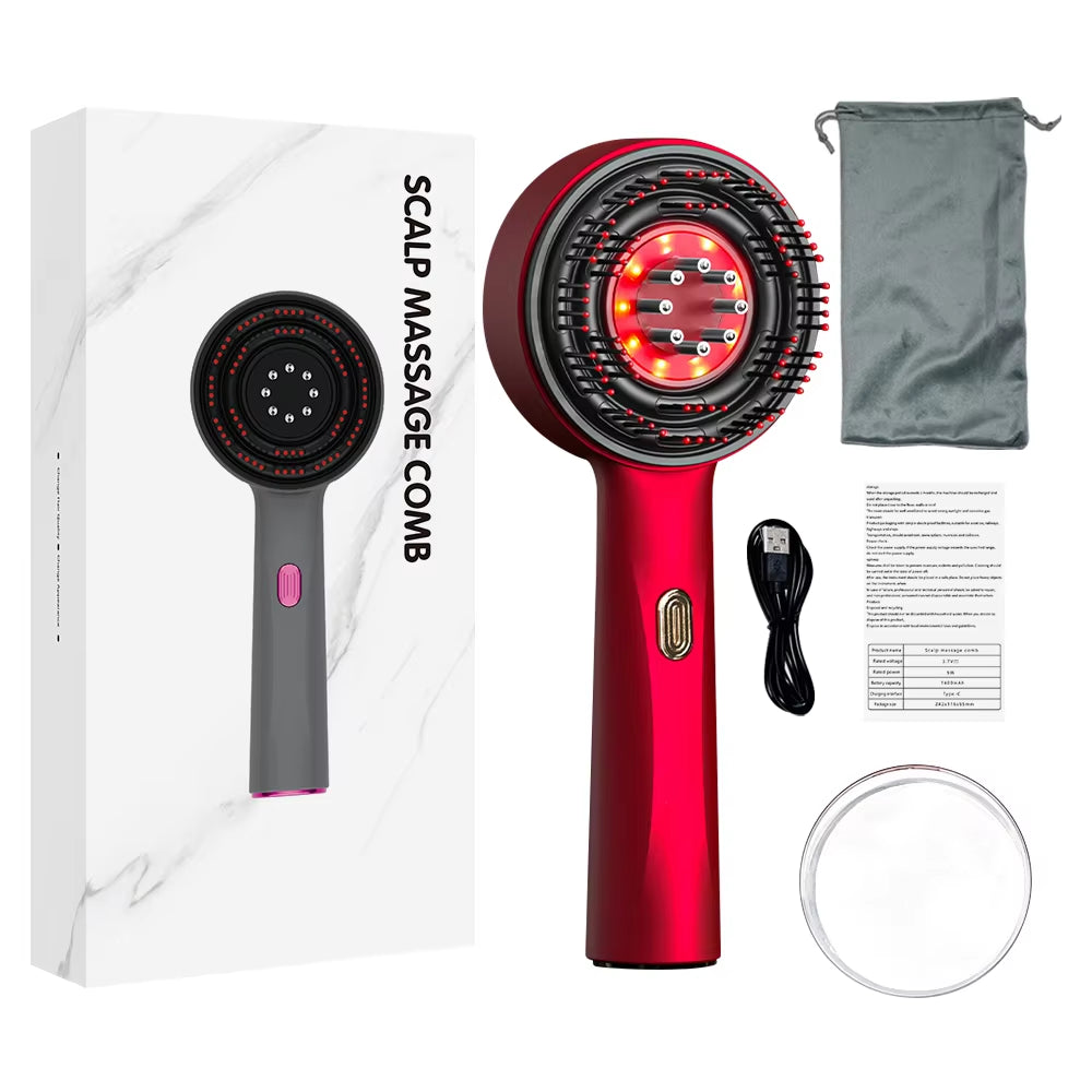 Electric Vibration Massage Comb Portable Hair Follicle Comb Scalp Oil Liquid Applicator Head Massager Hair Growth anti Loss Care